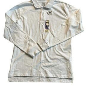 Faded Glory Men's Cream Long Sleeve Polo Shirt